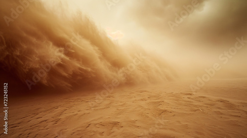 Fotografia A fierce sandstorm in a desert.