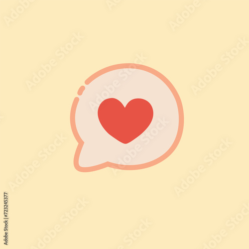 Valentien's red heart message signal symbol beautiful for love, vector illustrator.