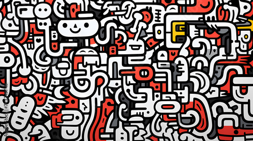 Abstract seamless doodle background, artistic background