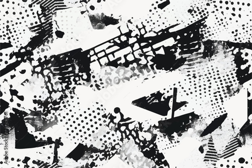 Black and white grunge texture. Grunge Background. Vector textured effect. Grunge background of black and white. Grunge background. EPS 10. © Usama