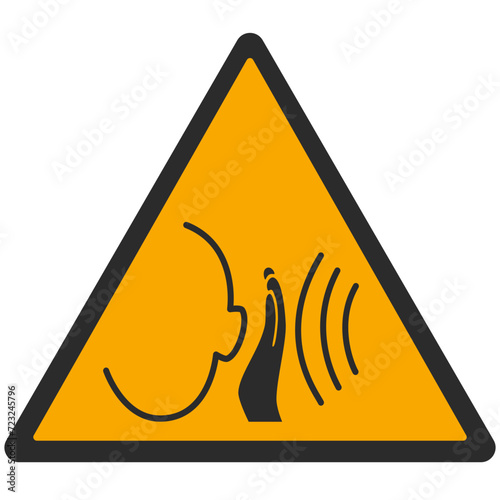 WARNING PICTOGRAM, WARNING; SUDDEN LOUD NOISES ISO 7010 - W038, SVG