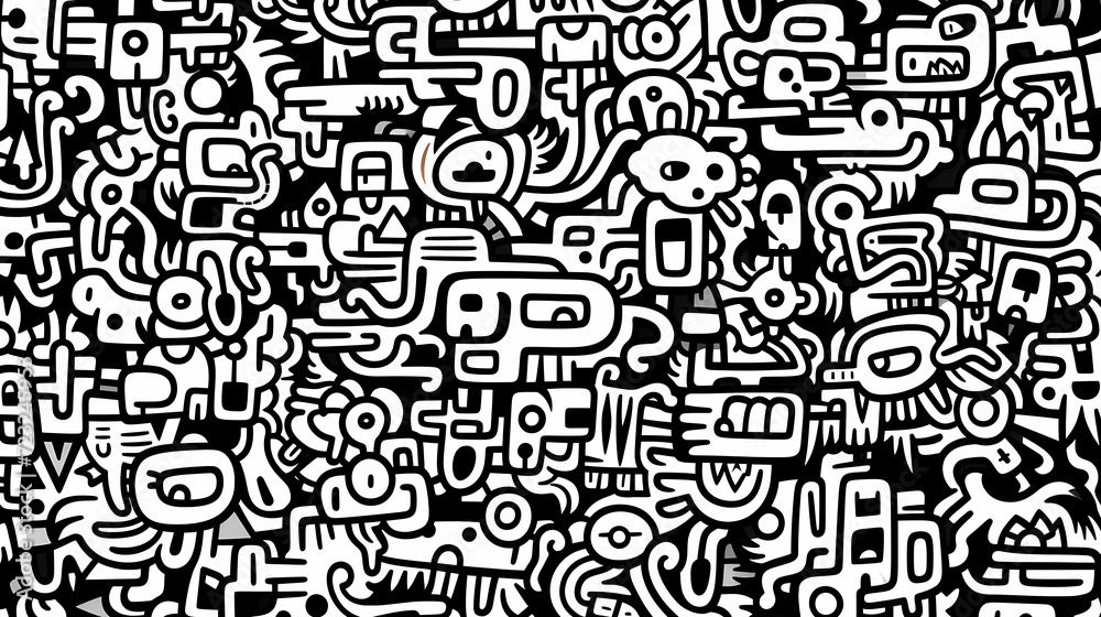 Abstract seamless doodle background, artistic background