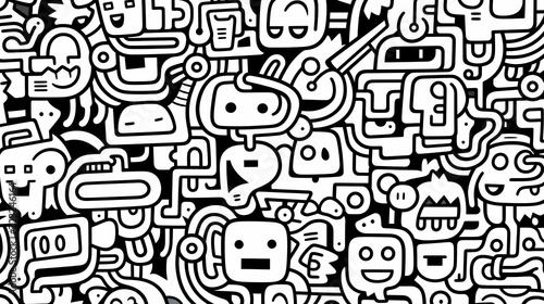 Abstract seamless doodle background, artistic background