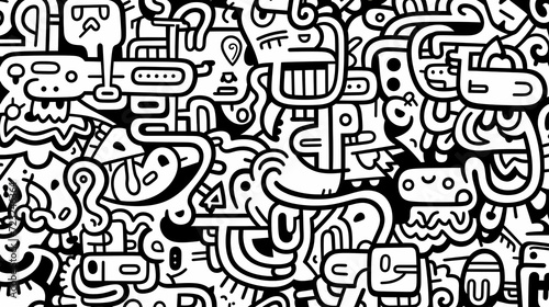 Abstract seamless doodle background, artistic background