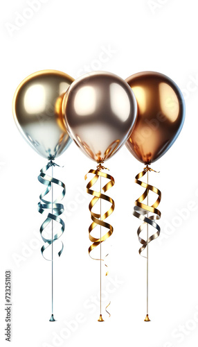 Shiny Balloons with ribbons