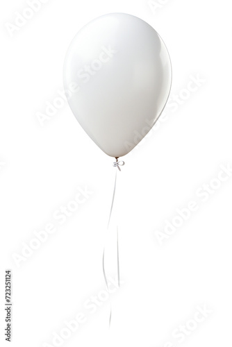 White balloon with long string isolated