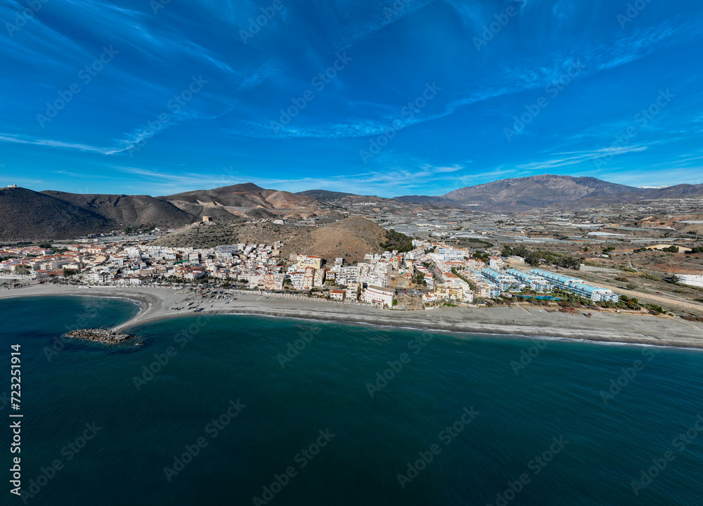 Naklejka premium vista aérea del municipio de Castell de Ferro en la provincia de Granada, Andalucía