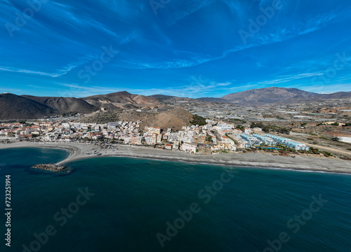 vista aérea del municipio de Castell de Ferro en la provincia de Granada, Andalucía