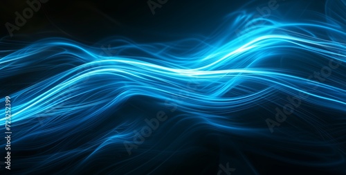 An abstract background with blue lines form in the style of bokeh, digital illustration, light-filled, luminous objects, infinity nets