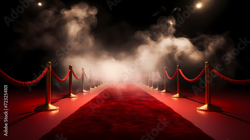 Red carpet staircase background, VIP entrance, night awards ceremony