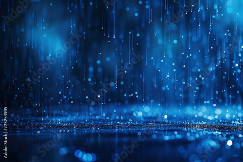 blue border abstract pixel rain background