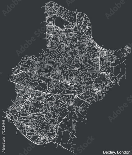 Street roads map of the BOROUGH OF BEXLEY, LONDON