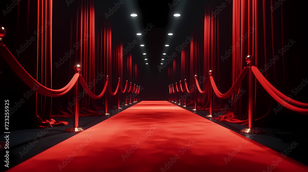 Red carpet staircase background, VIP entrance, night awards ceremony Red carpet staircase background, VIP entrance, night awards ceremony