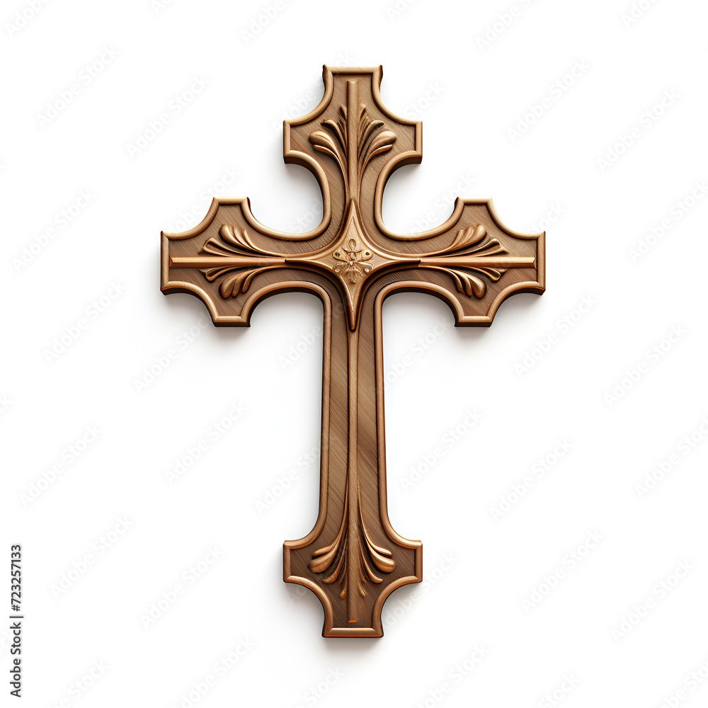 copper cross on a white background copper cross on a white background