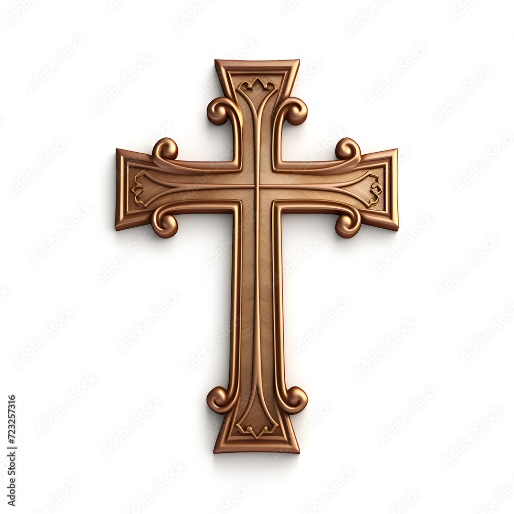 golden cross on a white background