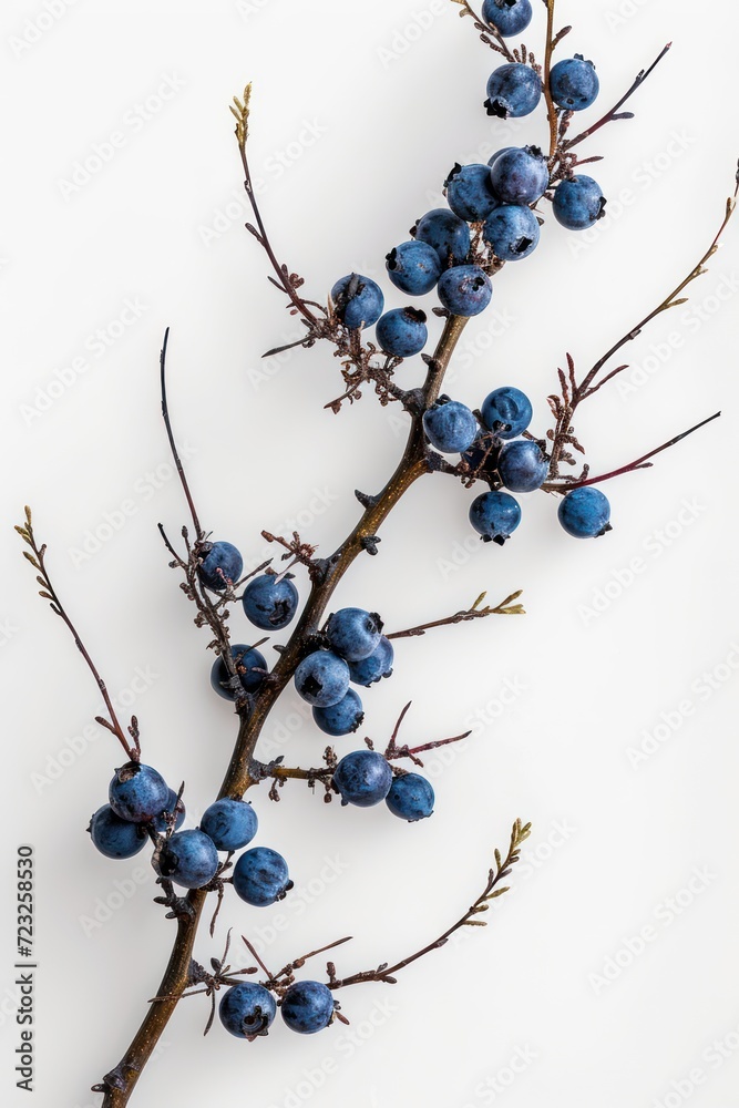 Blueberry branch on a clean background. Berry season. Spring Blueberry branch on a clean background. Berry season. Spring