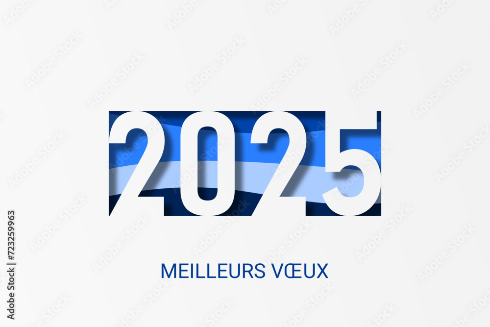 Bonne année meilleurs vœux 2025 vecteur pour affiche, bannière