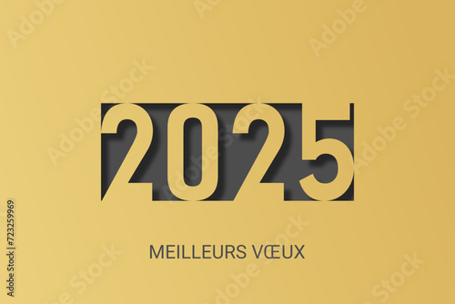 Bonne année - meilleurs vœux 2025 - vecteur pour affiche, bannière, salutation et célébration du nouvel an 2025.