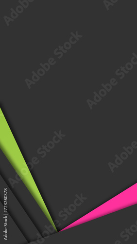  Grey and Colored Stripes Vertical Design. Neon pink green and grey slices with simple background.
