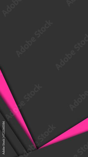 Pink Stripes Vertical Background. Neon pink and dark grey shapes on simple vertical background.
