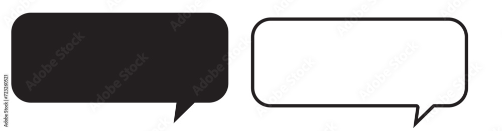 Rectangle dialogue frame icon set in two styles isolated on white background . Message window icon vector Rectangle dialogue frame icon set in two styles isolated on white background . Message window icon vector