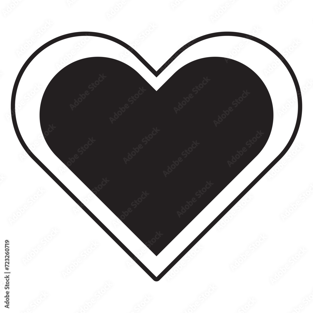 Heart icon. Isolated over white background. Love symbol. Heart icon. Isolated over white background. Love symbol.