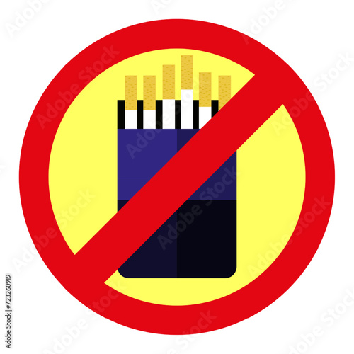 Cigarettes are prohibited line icon. Smoke, tobacco, filter, nicotine, cancer, pack, smoking, harm, lighter, lungs, menthol, cigar. Vector icon for business and advertising