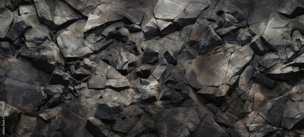 Textured Dark Rock Formation Close-Up View