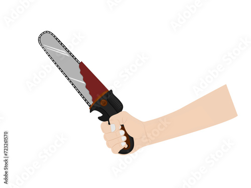 Chainsaw on a white background.