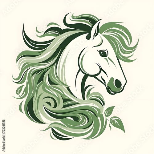 a sketch of a horse that is stylized with flowers in a pattern