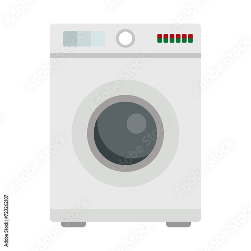 Washing machine line icon. Machine, powder, linen, washing, soap, water, elastic band, drum, clothes, things. Vector icon for business and advertising