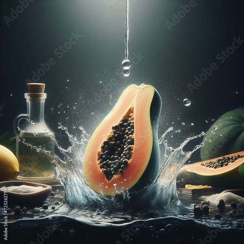 Natural fruits social media post Nature background design,Generative Ai