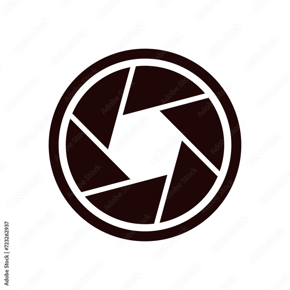 Camera shutter aperture icon simple style vector