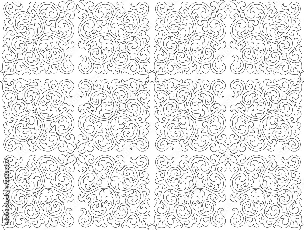 Vector sketch illustration of traditional ethnic abstract bagroung pattern design in Java Vector sketch illustration of traditional ethnic abstract bagroung pattern design in Java