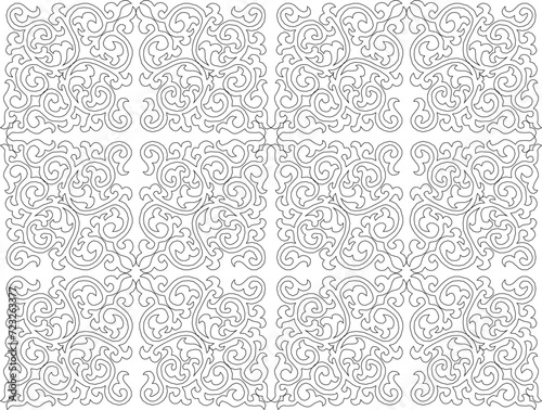 Vector sketch illustration of traditional ethnic abstract bagroung pattern design in Java