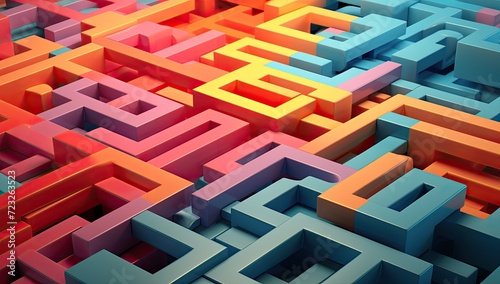 colorful cubes in a maze