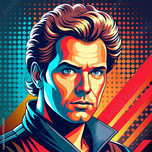 Portrait of a handsome man in comics pop art retro style. Vector illustration EPS 10