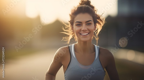 Woman enjoying running sport