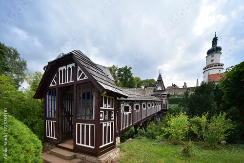 Jurkovič's covered wooden bridge was built at the beginning of the 20th century in the style of folk Wallachian architecture. photo