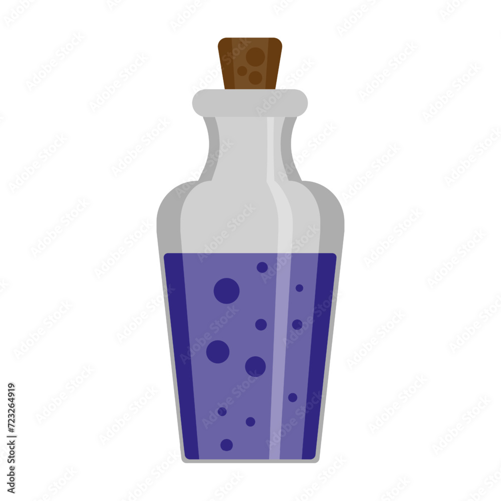 Mana potion icon. Witch, decoction, sorceress, brew, cauldron, herb, witchcraft, sorcery, magic. Vector icon for business and advertising