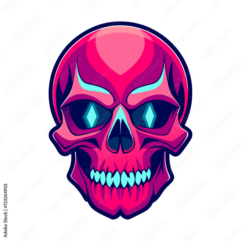 Fototapeta premium Skull vector illustration isolated on white background. Graphic concept for your design