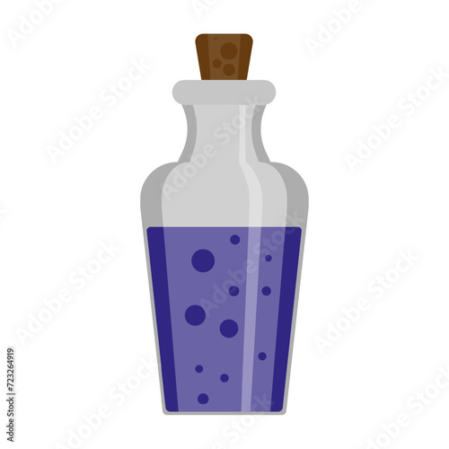 Mana potion icon. Witch, decoction, sorceress, brew, cauldron, herb, witchcraft, sorcery, magic. Vector icon for business and advertising