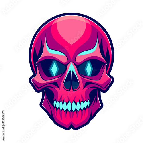 Skull vector illustration isolated on white background. Graphic concept for your design