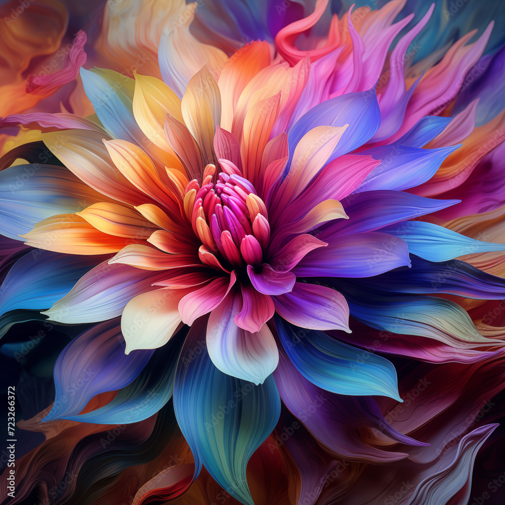 Flowers made of paint. Ai generated Flowers made of paint. Ai generated