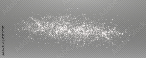 Christmas glowing bokeh confetti light and glitter texture overlay for your design. Frosting effect sugar png, salt and flour for baking, with powder white and isolated on transparent background. photo