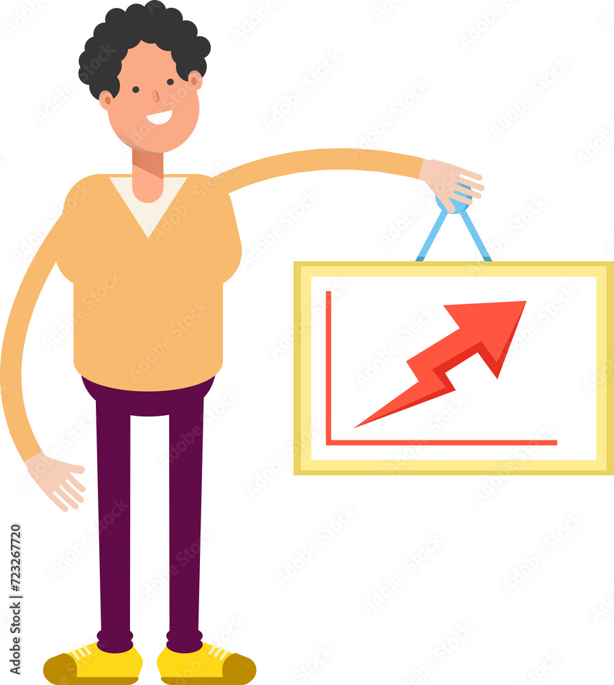 Man Character Holding Arrow Chart
Man Character Holding Arrow Chart