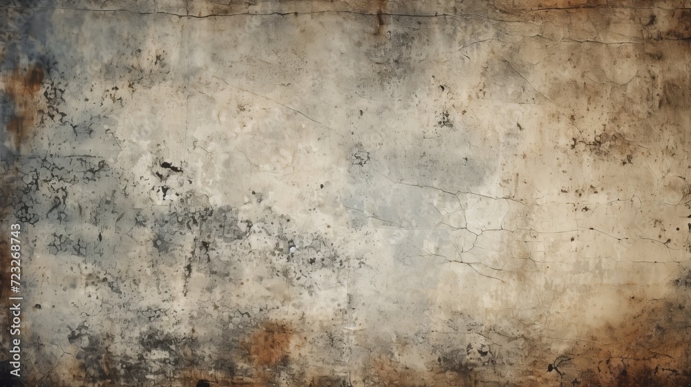 Grunge dirty stained old backdrop with weathered patterns generative ai