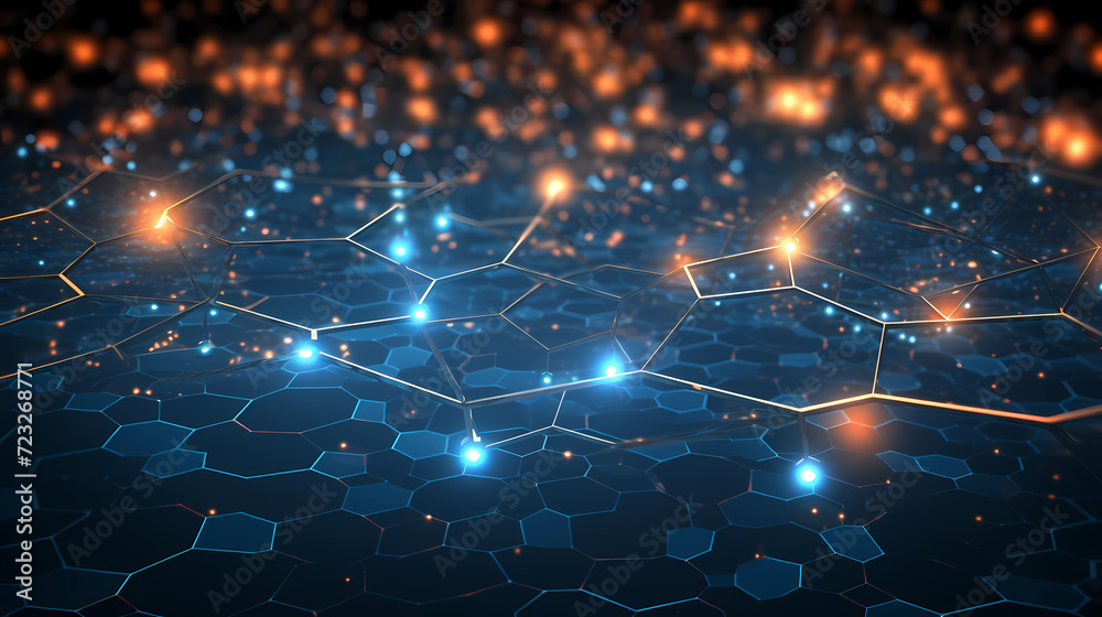 Abstract background of future network technology and network connections Abstract background of future network technology and network connections