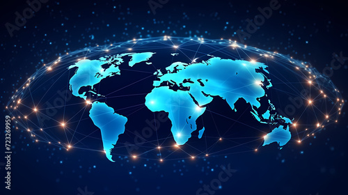 Abstract background of future network technology and network connections