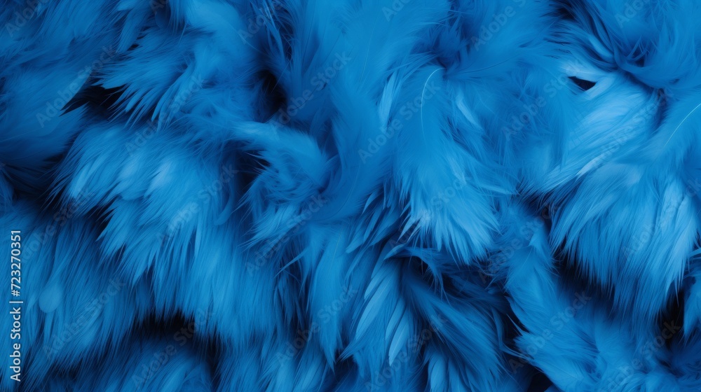 flat blue fur carpet rug background, copy space, 16:9